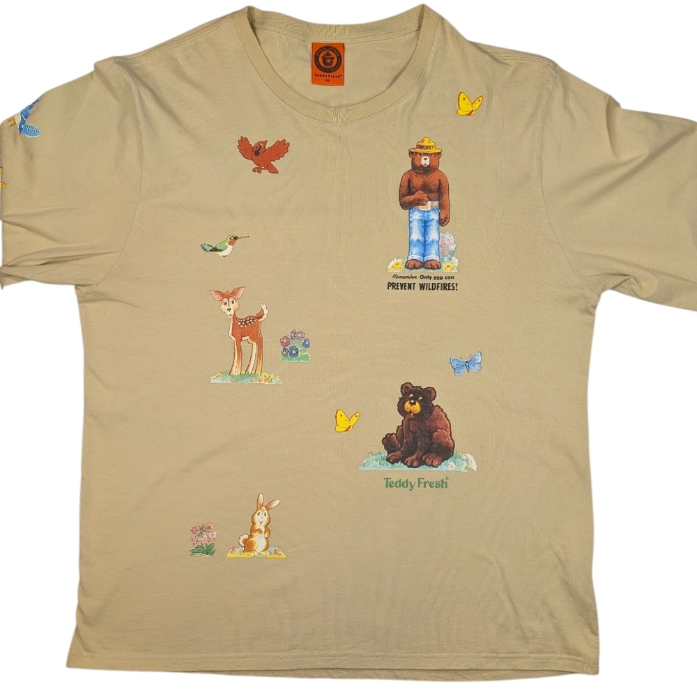 SALE!!  Teddy Fresh X Smokey Bear 2XL cotton, long sleeve T-shirt w/ critters. - Picture 7 of 15